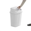 Set of 6 - White 7.8 Gallon Swing Top Kitchen Wastebasket Trash Can