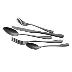 30-Piece Black Silverware Set, Food-Grade Stainless Steel Flatware Utensils for 6, Mirror Finished Cutlery Set