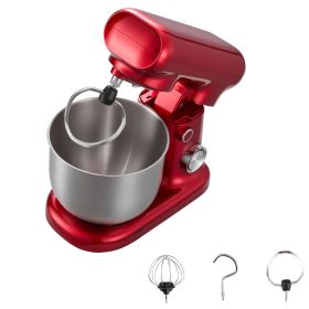 Stand Mixer, 3 QT Electric Kitchen Mixer, 300W Dough-Mixer, 10 Speeds Tilt-head Food-Mixer with Stainless Steel Bowl, Dough Hook, Whisk, Beater