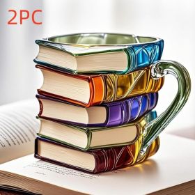 Painted Book Coffee Cup Unique Book Stacking Coffee Cup (Option: Type B-2PCS)